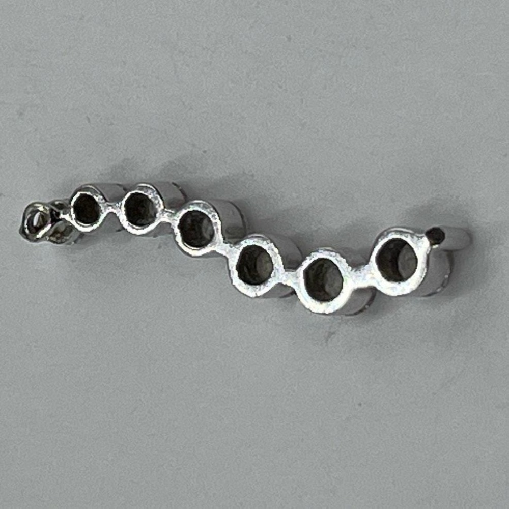 14K White Gold Journey Wave Seven Round Brilliant Cut Diamond Pendant .89-1 CTTW - Picture 3 of 9